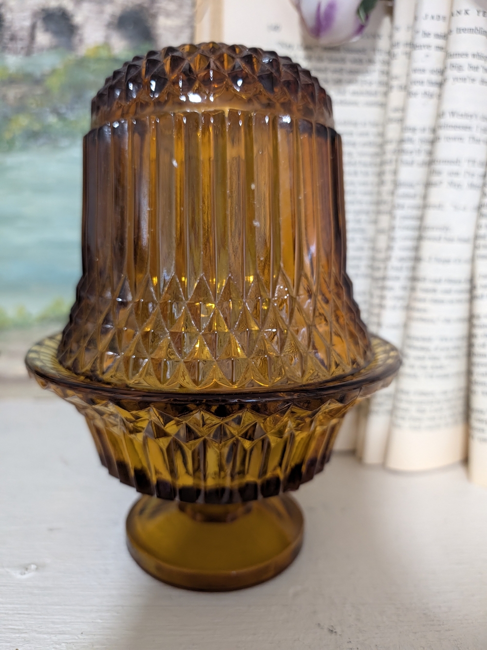 Vintage Diamond Point Fairy Lamp